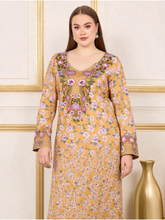 Jalabiya with 3D embroidery fabric Italian Cotton with special high quality stone