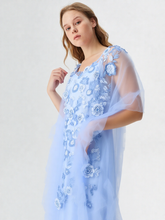 Stylish Frasha hareer and net with front and back 3D embroidery pearls and stone handmade