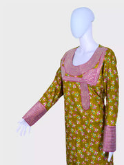 Jalabiya with digital printed design and Arabic Talli work high quality